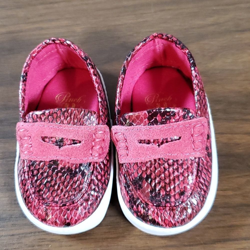 NWOT COLE HAAN Pinch LTE Pink/Black Penny Loafers sz 2 Itty Bitty Pimp Shoes!